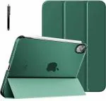 ProElite Smart Flip Case Cover for Apple iPad Mini 6th Gen 8.3 inch , Translucent Back, Dark Green with Stylus Pen