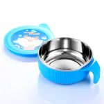 Wiaa Baby Feeding Bowl | Air Tight Leak Proof Inner Stainless Steel Multipurpose Toddler Bowl with Steel Feeding Spoon (380ML, Blue)