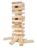 TOYWONDER Wooden 54 Wooden Building Block, Party Game, Tumbling Tower Game for Kids and Adults, Tumbling Tower Games, Wooden Blocks Game,Stacking Game Challenging, Maths Game (Pack of 01)