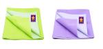 naughty baby Fleece Baby Bed Protecting Mat Combo (Purple, Pista Green,Medium)