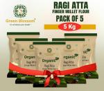 Green Blossom Organic Ragi Atta / Finger Millet Flour - Pack of 5
