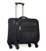 The Clownfish Jet Black Wanderer 4 Wheel Trolley Bag 44 cm