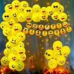 Party Midlinkerz Multicolor Emoji Theme Birthday Decoration Kit for Kids (52 Pcs)