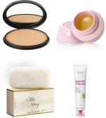 SMART BEAUTY Oriflame Sweden Compact Powder, Milk & Honey Soap, Beeswax Lip Balm, Face Cream SPF 10 (4 Items in the set)