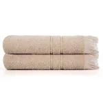 PRIME CLUB Santa Monica Hand (Set of 2) - Ultra Soft, Super Absorbent, Quick Dry - Biscotti (40 X 60 CM)