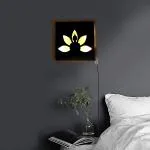 Vah Black Wooden Buddha Wall Art Decor Hanging Lamp Office