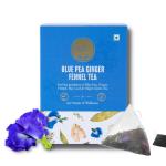 RAJVEER FOOD AND BEVERAGES Blue Pea Ginger Fennel Tea Bag (Pack Of 30)