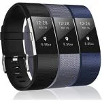 Sounce Multicolor Stainless Steel Pack Of 3 Belts, Straps Compatible For Fitbit Charge2 Bands Wristband Large