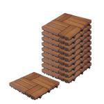Sharpex Deck Tiles with Interlocking for Garden | 10 Piece Teak Wood Floor Decking Water Resistant Tile for Balcony, Terrace, Garden | Quick Flooring Solution for Indoor/Outdoor