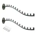 Q1 Beads Steel Stainless Steel 12 Ball Pin Wall Drop Hanger (pack of 2)
