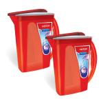 Milton H2O Slim Plastic Water Jug Set of 2, 2 litres Each, Red | BPA | Food Grade | Refrigerator Safe | Ideal for Serving Water | Juices | Shakes