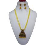 JAYA VISION ENTERPRISES Crystal Seed Beads with Metal Pendant Necklace