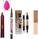 BINGEABLE HDA36 Pro Waterproof Sketch Pen Eyeliner, Long Lasting Super Matte 5 in 1 Lipsticks, 3D Face Makeup 2 in 1 Contour Stick