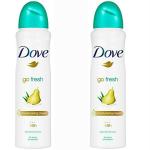 Dove Go Fresh Pear And Aloe Antiperspirant Deodorant Spray, 300 Ml (Pack Of 2)