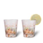 KOLOROBIA Shot Glass, Shot Glass with Heavy Base for Whiskey, Tequila, Vodka, Liqueur, Bars, Cocktail Glasses, Home Bar, Gifts for Men -English Garden, 30 ML(Pack of 2)