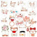 Zyozique Bridal Shower/Bachelor Party Photo Booth Props, Wedding Engagement Party Props - 28 Pcs | Bachelor Party Ideas, Supplies, Gifts, Decoration