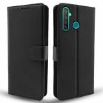 Balkans RealMe 5 / 5s / 5i / Narzo 10 Flip Cover Leather Finish | Inside TPU with Card Pockets | Wallet Stand and Shock Proof | Magnetic Closing | Complete Protection Flip Case (Black)