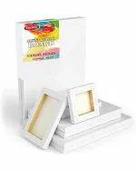 Variety Canvas White Stretched Canvas with Wooden Frame 5 x 5 Inch (Pack of 2)