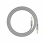 Portronics Konnect Aux 7 3.5mm Male to Male Strong Nylon Braided Aux Cable, 2 Meter (Grey)