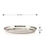 Neelam Stainless Steel 14 22G Lazer Etching Buffet Plate, 32.5 cm, Silver
