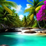 Love Creation A4 Size poster print for creative wall art- tropical-horizon-8239(Non Sticker)