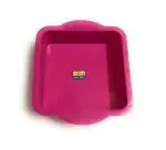 DiBha Multicolor Silicon Cake Pan Mould, Square Shape, 15cm