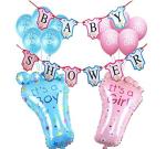 Toyxe Multicolor Rubber Its A Boy And Its A Girl Balloon, Foot Shape Balloons, Baby Shower Banner