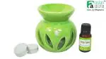 Asian Aura Candle Diffuser with Scented Aroma Oil (Fresh Lime) Candle Diffuser (8.5 cm, Green Color)