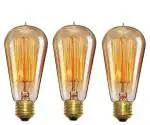 Desidiya Edison Tungsten Filament Antique Glass Light Bulbs Vintage Base E27 Bulb Yellow Light For Home Decoration Living Room/Hall/Balcony/Restaurant Bar Lighting (Pack Of 3)
