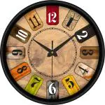 Shrijay Analog 26 cm X 26 cm Wall Clock (Black, With Glass, Standard)