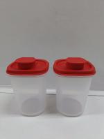 Tupperware Orange Plastic Oil Can Set of 2 440ml