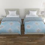 A Homes Grace Turquoise Blue Polyester Reversible Single Bed Comforter For All Seasons, 150 X 230 cm (Pack Of 2)