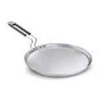Prestige Tri-ply Splendor Stainless Steel Thick Gauge Omni Tawa 28cm, (Silver)