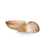 Coco Land White Coconut Shell Pudding Pot Oval Shaped (MEDIUM SIZE Pack of 2) 150 ml /Coconut Oil Polished Decorative Pots /Chutney Pot /Natural Pot /Salad Pot /Side dish Pot /Mixing Pot