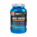 Onelife Whey Protein (Isolate + Concentrate) - Imported Whey Protein. In delecious Cafe Mocha Flavour Powder Supplement 1kg