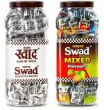 Swad Original & Swad Mixed Flavours Candy, 400 Toffees, 2 Jars x 200 pc.