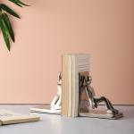 Voidrop- Set Of 2 Working Man Decorative Bookend, Book Ends For Office, Bookends For Shelves, Book Holders For Shelves, Bookends Decorative Books, Modern Bookends For Heavy Books Metal;Aluminium- Silver