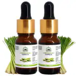 Hillpure Organic Lemon Grass Essential Oil | 100% Pure & Natural | For Hair, Skin & Aromatherapy | 10 ml (Pack of 2)