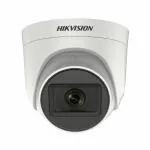 HIKVISION 5 MP Indoor Dome CCTV Ethernet Camera with inbuilt Audio Mic (DS-2CE76H0T-ITPFS ) + FABTONIC BNC & DC, White