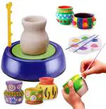 Koros Multicolor Pottery Wheel Clay Pot Making Machine Game With Colors And Stencils - 5 Years