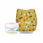 Chinmay Kids Combo of Cloth Diaper (0-36 Months Newborn) & Baby Diaper Rash Cream With Lavender Aroma | Prevents Diaper Rash | Zinc Oxide, Aloe Vera, Coconut & Almond Oil (Mustard Yellow)