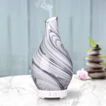 Iris Celeste Ultrasonic Diffuser with 7 colour Changing LED Lights- Colour Black and white