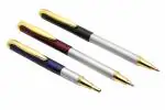 Ledos Blue Metal Telescopic Retractable Mini Long Shot Ballpoint Pens (Pack of 3)