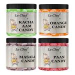 Le Chef Premium Kacha Aam +Masala+Orange+Paan Candy 250 gm each |Combo Pack Of 4