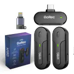 Kreo GoRec Professional Wireless Mic with Dual Transmitter, USB-C Lightning Support with iPhone & Android, Long Battery Life, Ultra-Low Latency, Compact, 30m Range, for YouTube, Streaming and More