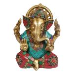 ARTVARKO Home Decor Brass Ganesha Idol - 7 inch Big