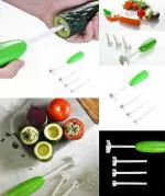DHYANI Veggie Drill Vegetable Spiralizer Digging for Stuffed Vegetables Spiral Cutter Device Corer Set of 4pcs
