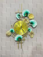 MGHY Times Metal Vertical Wall Clock with LED Lights Decorative Wall Art/Sculpture for Home Living Room/Bedroom/Office