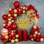Romantic Decoration For Bedroom- 53 Pcs Love Balloons For Decoration | Wedding Anniversary Decoration Items | Love Decoration Items | I Love You Banner | Proposal Decoration Items