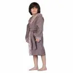 Rangoli Premium Kids Bathrobe for Girls & Boys, 100% Bamboo, 600 GSM, Super Soft & Absorbent (11 Years-12 Years, Ash)